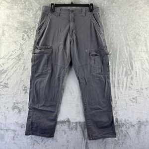 Wrangler Work Pants Men's 32 x 30 Gray Relaxed Fit